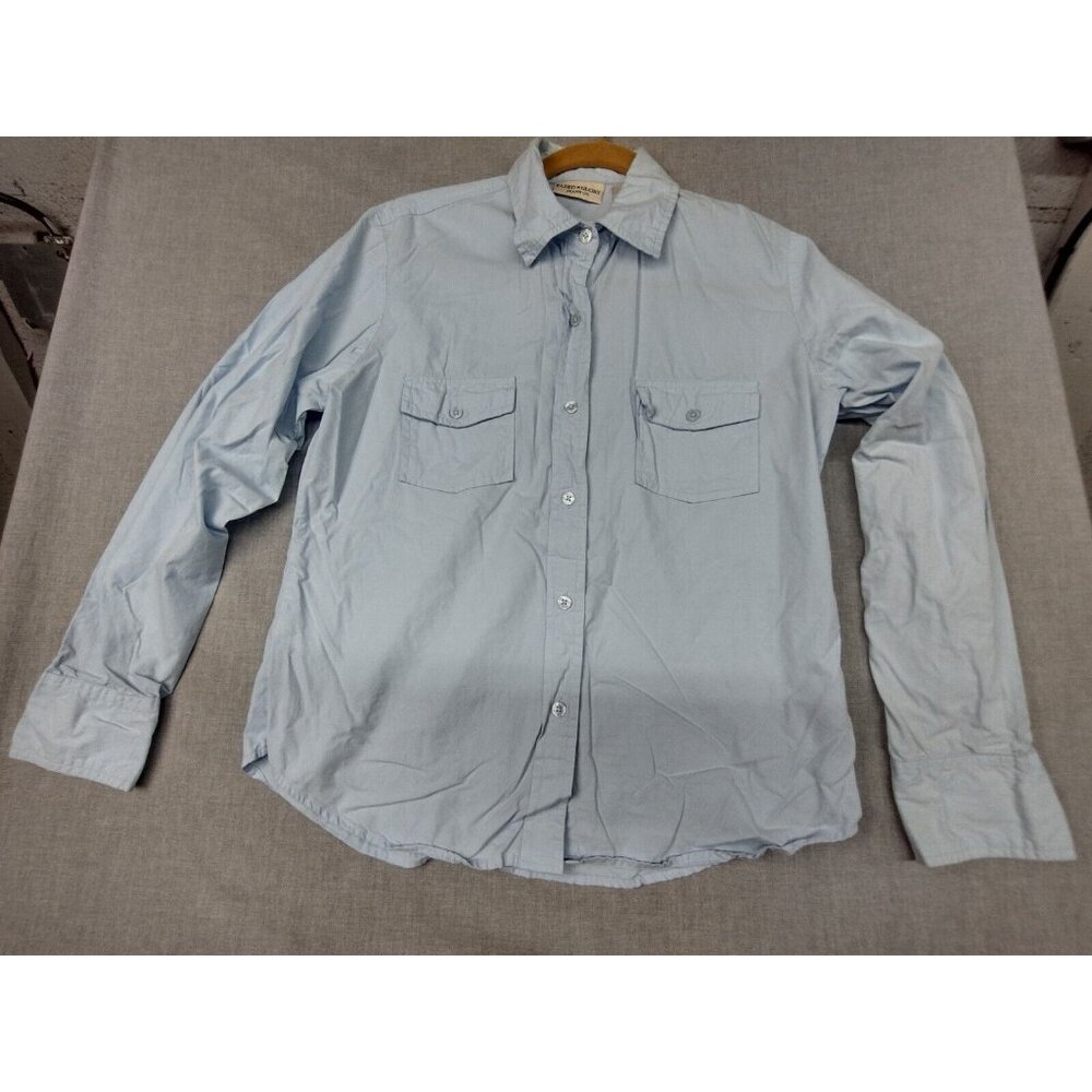 Faded Glory Jeans Co. Women's Soft Blue Long Sleeve Button Up Small USED